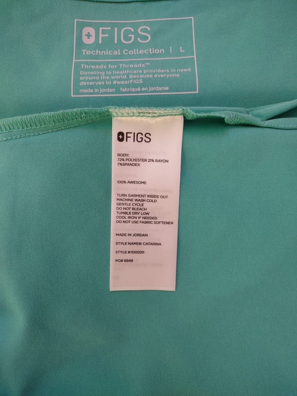 Figs Surgical Green Catarina Scrub Top - Picture 4 of 4